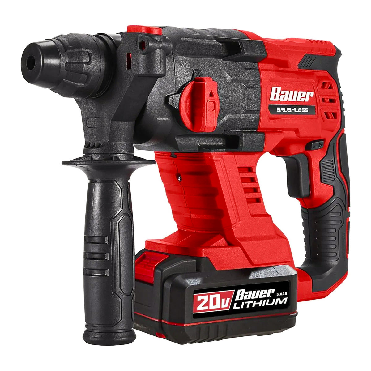BAUER 20V Brushless SDS-PLUS Rotary Hammer, 3-Mode Cordless Tool, Tool Only